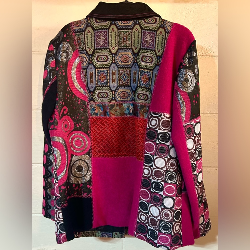 Mistror Image Patchwork Blazer XL Multicolor Dopa… - image 5
